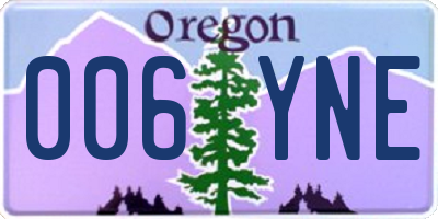 OR license plate 006YNE