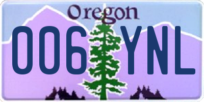 OR license plate 006YNL