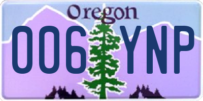 OR license plate 006YNP
