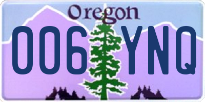 OR license plate 006YNQ