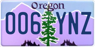 OR license plate 006YNZ