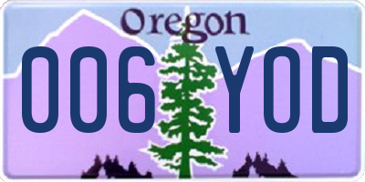 OR license plate 006YOD