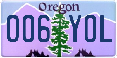 OR license plate 006YOL