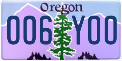 OR license plate 006YOO