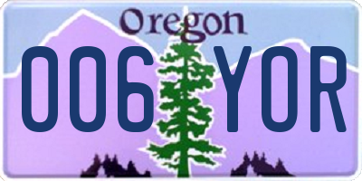 OR license plate 006YOR
