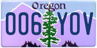 OR license plate 006YOV
