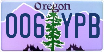 OR license plate 006YPB
