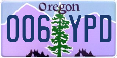 OR license plate 006YPD