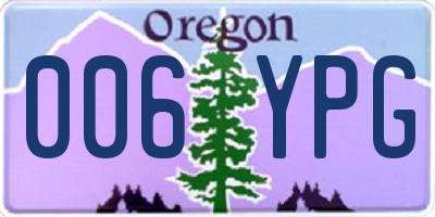 OR license plate 006YPG
