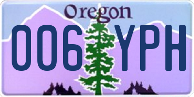 OR license plate 006YPH