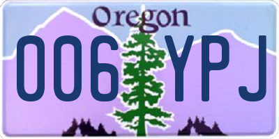 OR license plate 006YPJ