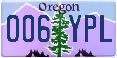 OR license plate 006YPL