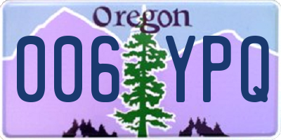 OR license plate 006YPQ