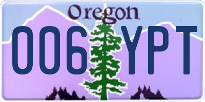 OR license plate 006YPT