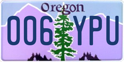 OR license plate 006YPU