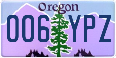 OR license plate 006YPZ