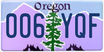 OR license plate 006YQF