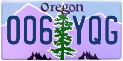 OR license plate 006YQG