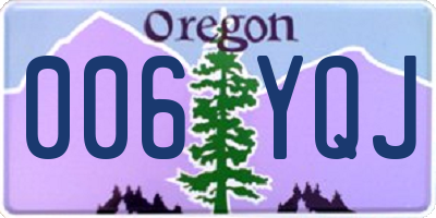 OR license plate 006YQJ