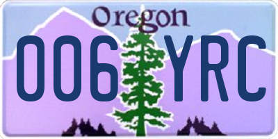 OR license plate 006YRC
