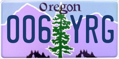 OR license plate 006YRG