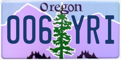 OR license plate 006YRI