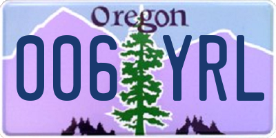 OR license plate 006YRL