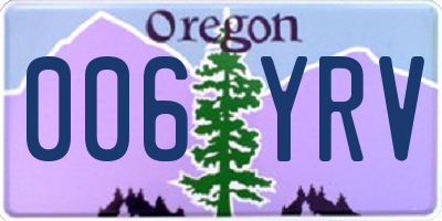 OR license plate 006YRV