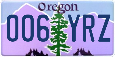 OR license plate 006YRZ