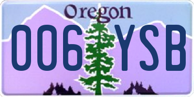 OR license plate 006YSB