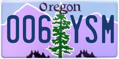 OR license plate 006YSM