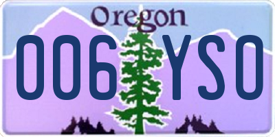 OR license plate 006YSO