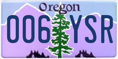 OR license plate 006YSR
