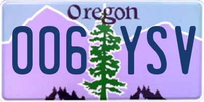 OR license plate 006YSV