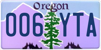 OR license plate 006YTA