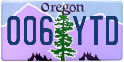 OR license plate 006YTD