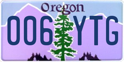 OR license plate 006YTG