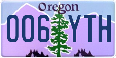 OR license plate 006YTH