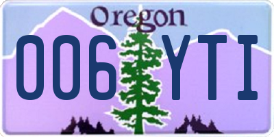 OR license plate 006YTI