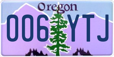 OR license plate 006YTJ