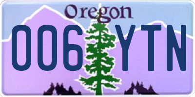OR license plate 006YTN