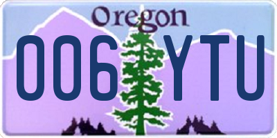 OR license plate 006YTU