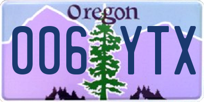 OR license plate 006YTX