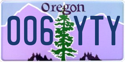 OR license plate 006YTY