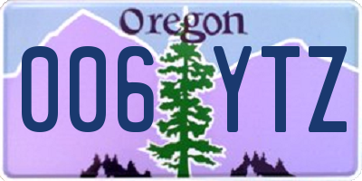 OR license plate 006YTZ