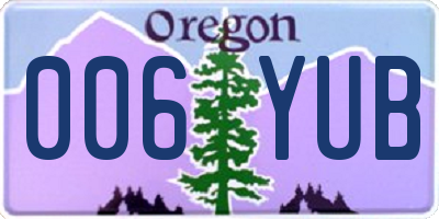 OR license plate 006YUB
