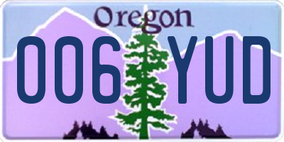 OR license plate 006YUD