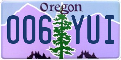 OR license plate 006YUI
