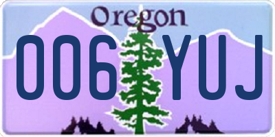 OR license plate 006YUJ