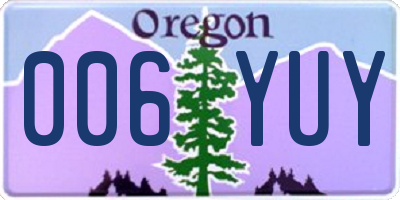 OR license plate 006YUY